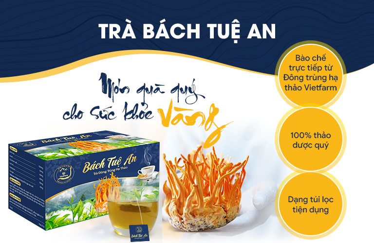 Trà Bách Tuệ An từ đông trùng hạ thảo Vietfarm