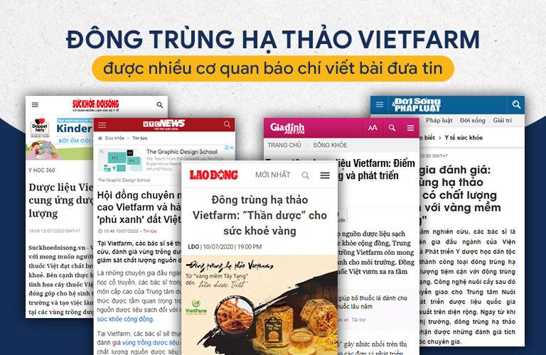 Đông trùng hạ thảo Vietfarm được báo chí đưa tin