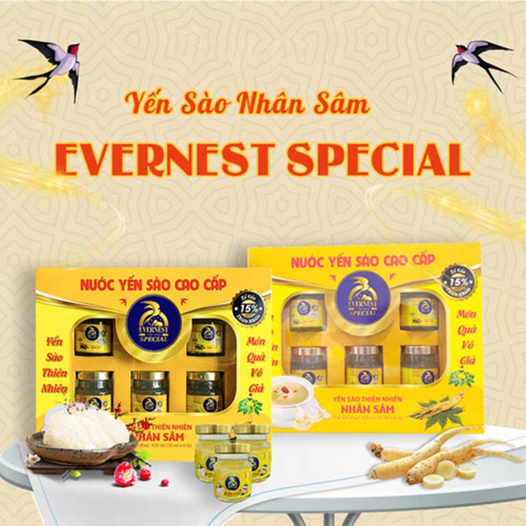 Yến sào nguyên chất nhân sâm Evernest Special