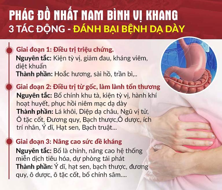 Phác đồ điều trị bệnh dạ dày của Nhất Nam Bình Vị Khang