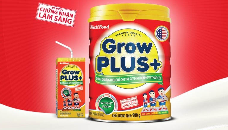 Nutifood Grow Plus là sữa cho trẻ còi xương suy dinh dưỡng uy tín hiện nay