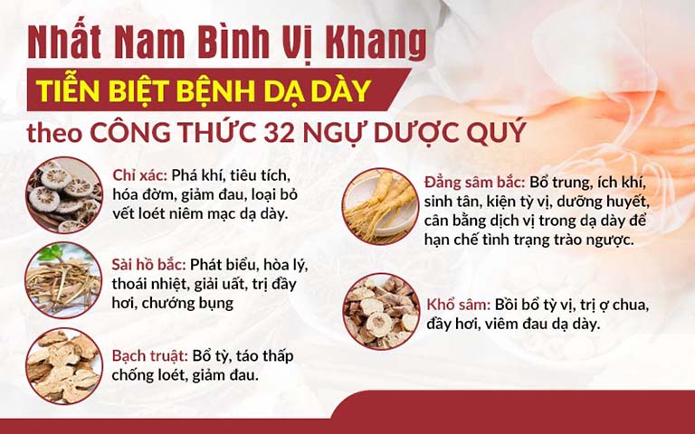 Bài thuốc chứa nhiều thảo dược có tác dụng điều tiết dịch vị